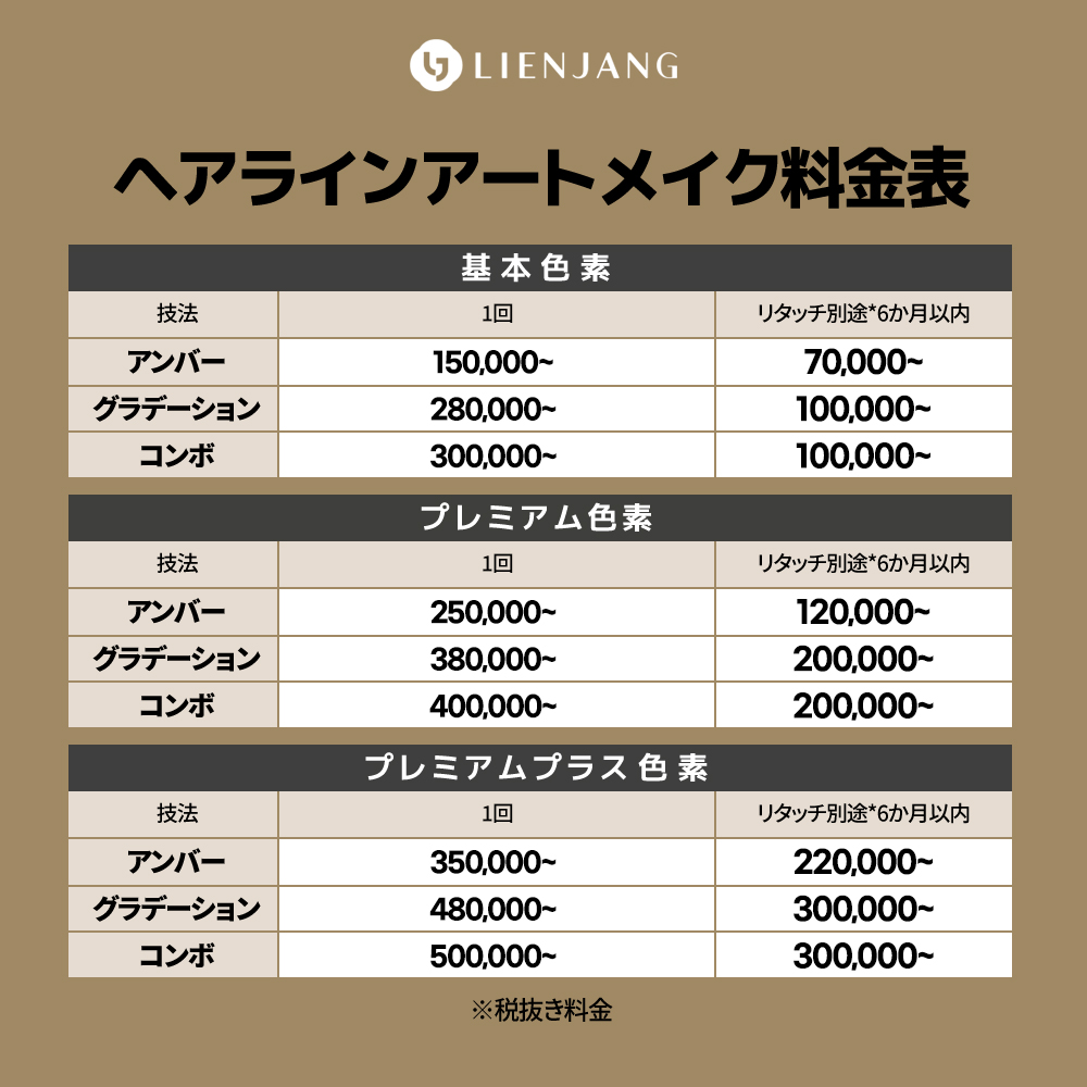 リエンジャン　ホンデ店　アートメイク　眉毛アートメイク　唇アートメイク　アイラインアートメイク　ヘアラインアートメイク